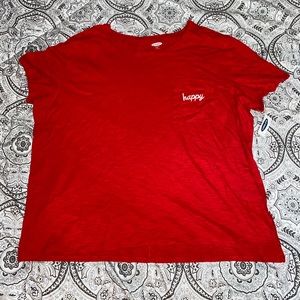 red old navy embroidered tshirt